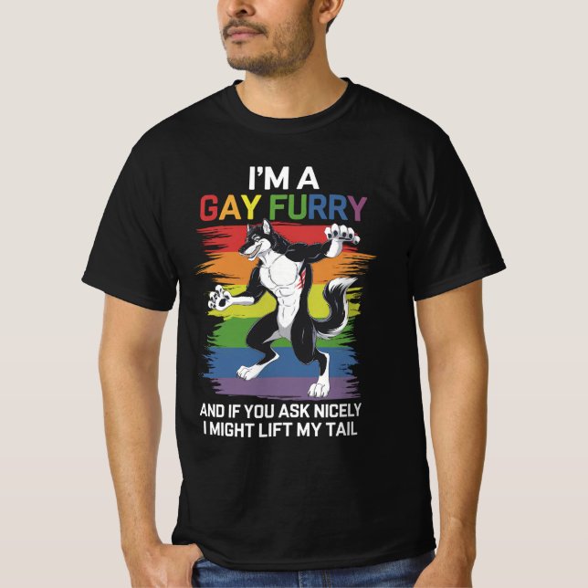 I'm A Gay Furry Fox Rainbow LGBTQ Pride T-Shirt (Front)