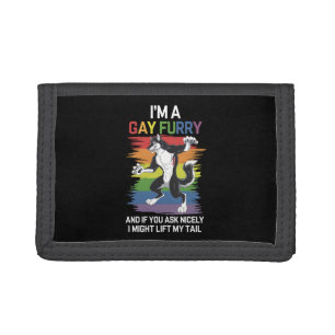 I'm A Gay Furry Fox Rainbow LGBTQ Pride Trifold Wallet