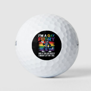 I'm A Gay Furry Rainbow Fox Wolf Pride Month Golf Balls
