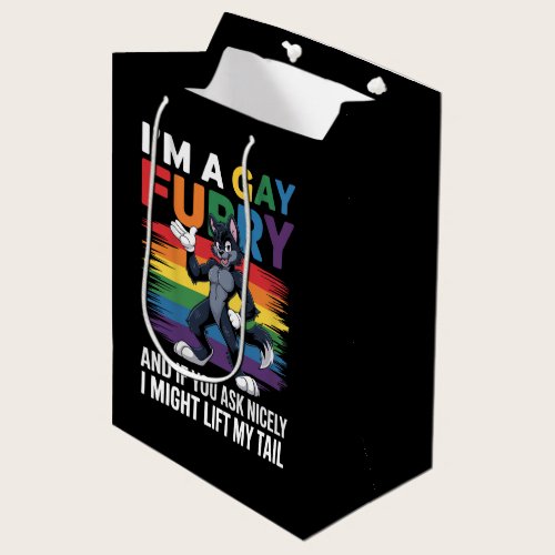 I'm A Gay Furry Rainbow Fox Wolf Pride Month Medium Gift Bag I'm A Gay Furry Rainbow Fox Wolf Pride Month Medium Gift Bag