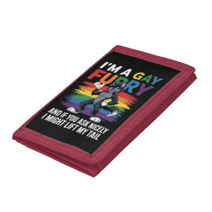 I'm A Gay Furry Rainbow Fox Wolf Pride Month Tri-fold Wallet