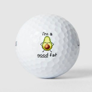 "I'm a Good Fat" Funny Cute Avocado Golf Balls