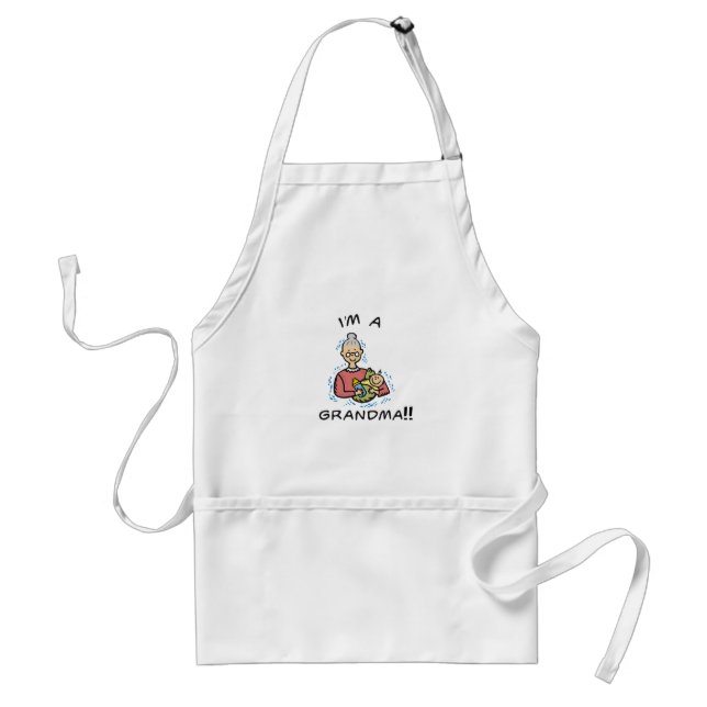 I'm a Grandma-Grandma and Baby Adult Apron (Front)