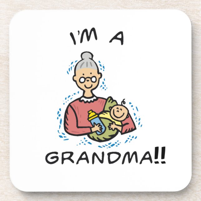 I'm a Grandma-Grandma and Baby Gifts Beverage Coaster (Front)
