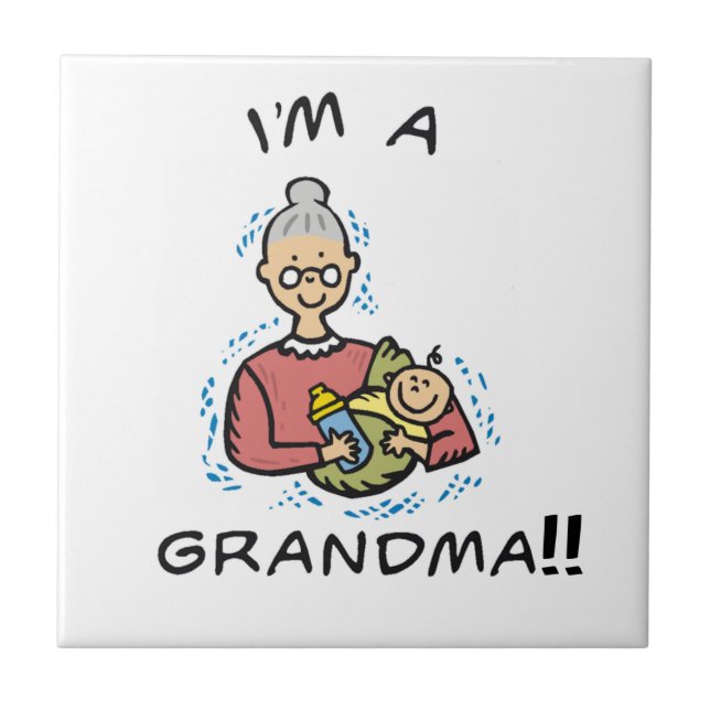 I'm a Grandma-Grandma and Baby Gifts Ceramic Tile (Front)