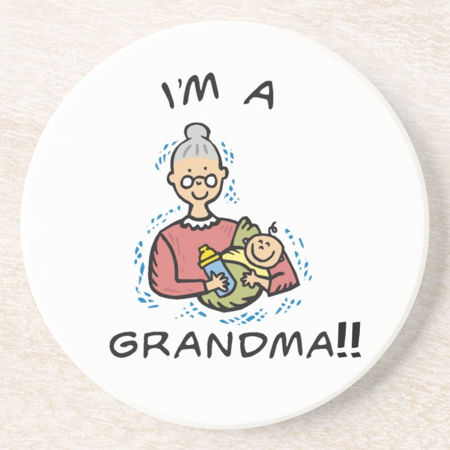 I'm a Grandma-Grandma and Baby Gifts Drink Coaster (Front)