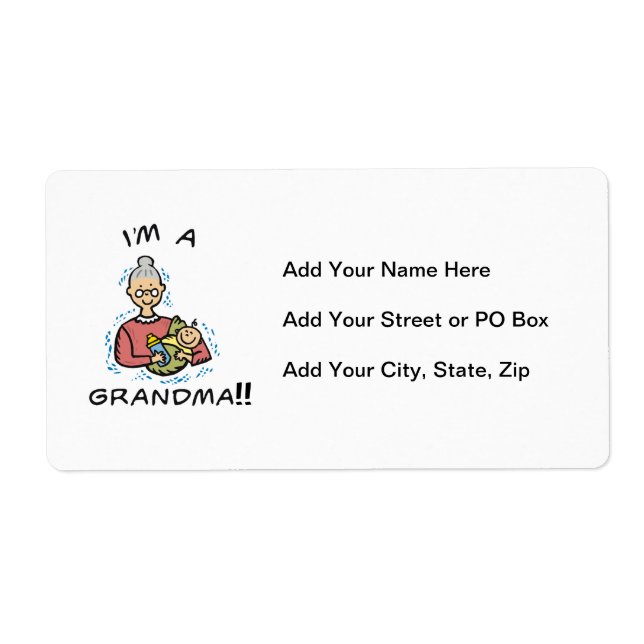 I'm a Grandma-Grandma and Baby Gifts Label (Front)