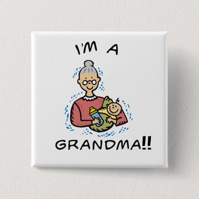 I'm a Grandma-Grandma and Baby Pinback Button (Front)