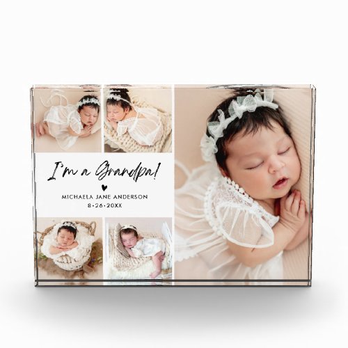 Im A Grandpa 5_Photo Collage Birth Announcement Photo Block