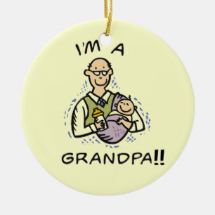 I'm a Grandpa -Grandpa and Baby Tshirts and Gifts Ceramic Ornament