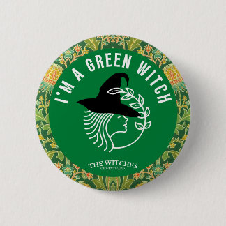 I'm A Green Witch! Button