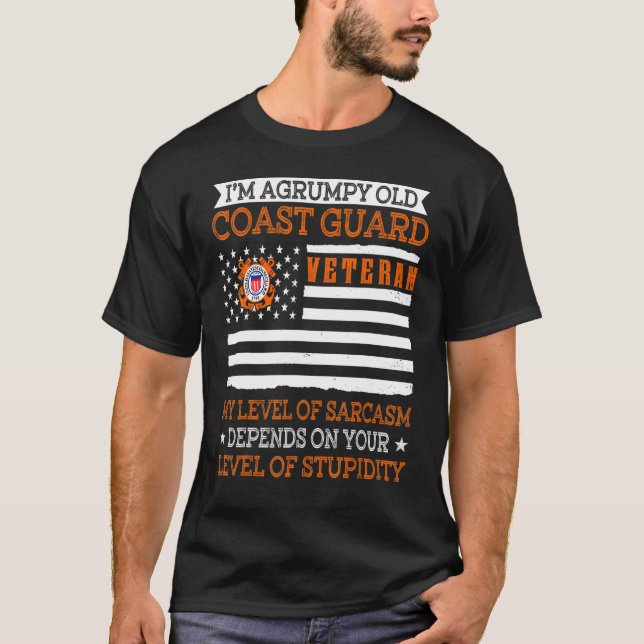 I'm a Grumpy Old Coast Guard Veteran Veteran T-Shirt (Front)