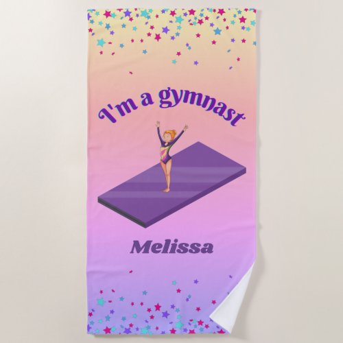 Im A Gymnast _ Girl w Leotard on Purple Gym Mat 