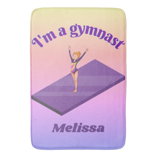 Im A Gymnast _ Girl w Leotard on Purple Gym Mat 