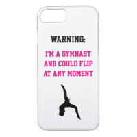 I'm a Gymnast Magenta Gymnastics Fun Quote Flip iPhone 8/7 Case