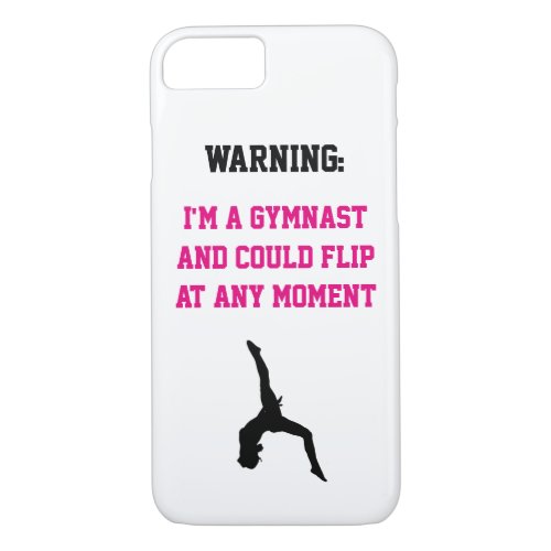 Im a Gymnast Magenta Gymnastics Fun Quote Flip iPhone 87 Case
