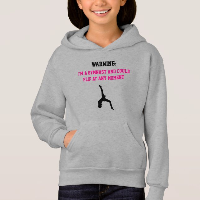 I'm a Gymnast Magenta Gymnastics Fun Quote Flip Hoodie (Front)