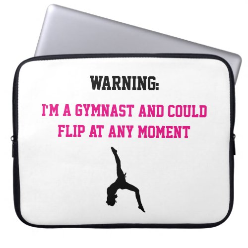 Im a Gymnast Magenta Gymnastics Fun Quote Flip Laptop Sleeve