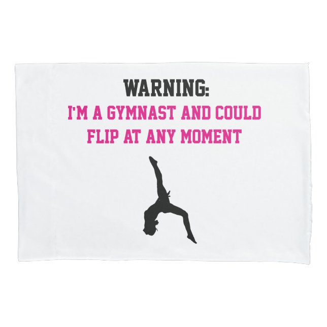 I'm a Gymnast Magenta Gymnastics Fun Quote Flip Pillow Case (Front)