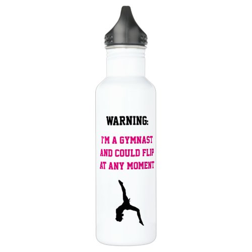 Im a Gymnast Magenta Gymnastics Name Personalized Stainless Steel Water Bottle