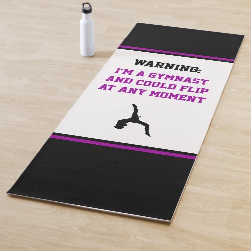 Im a Gymnast Purple Gymnastics Fun Quote Flip Yoga Mat
