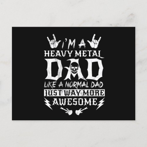 IM A Heavy Metal Dad Like A Normal Dad Rock Postcard