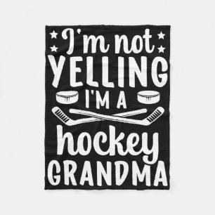 I'm A Hockey Grandma Of A Hockey Player Hockey Gra Fleece Blanket