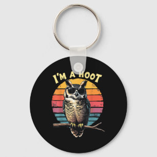 Im A Hoot Sarcastic Saying Owl Bird Retro Vintage  Keychain