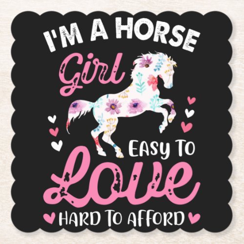 Im A Horse Girl Easy To Love Hard To Afford Paper Coaster