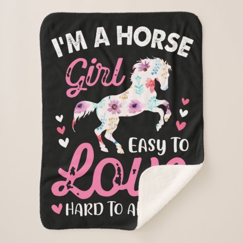 Im A Horse Girl Easy To Love Hard To Afford Sherpa Blanket