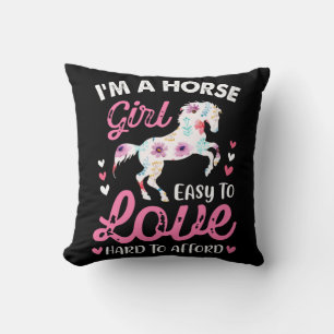I'm A Horse Girl Easy To Love Hard To Afford Throw Pillow