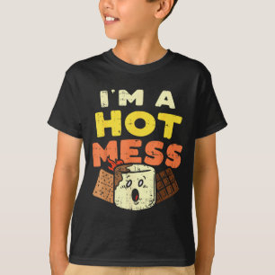 Im A Hot Mess Marshmallow Smores Summer Campfire C T-Shirt