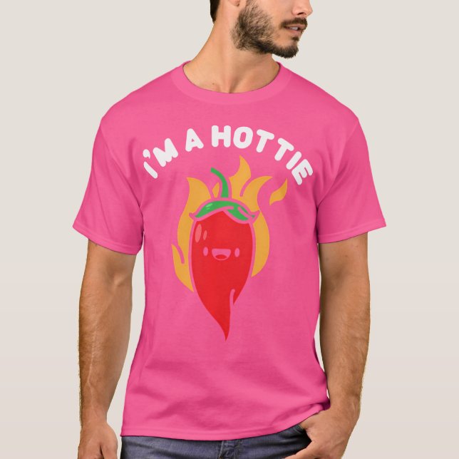 I'M A Hottie Funny Red Pepper Cute Spicy Chili Pep T-Shirt (Front)