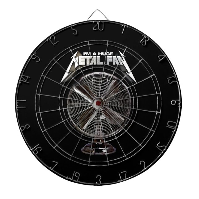 I'm a Huge Metal Fan - Pedestal Fan Dartboard With Darts (Front)