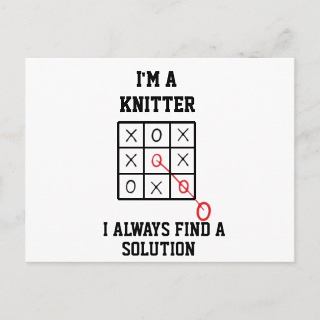 Im A Knitter I Always Find A Solution  Postcard (Front)