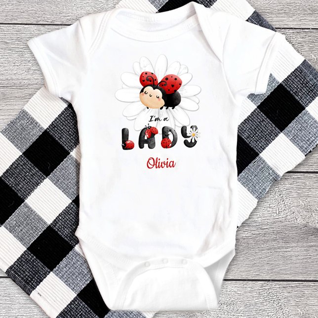 I'm a Lady Baby Girl Bodysuit Cute Ladybug (Creator Uploaded)