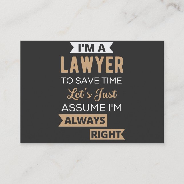 I'm A Lawyer, To Save Time Business Card (Front)