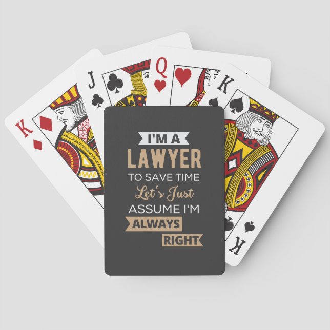 I'm A Lawyer, To Save Time Poker Cards (Back)