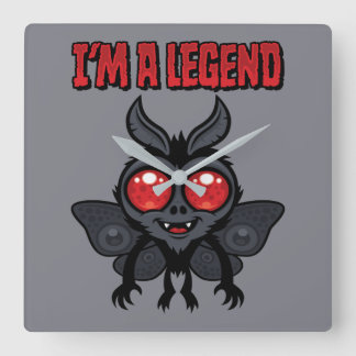 I'm A Legend - Spooky Cute Mothman Square Wall Clock