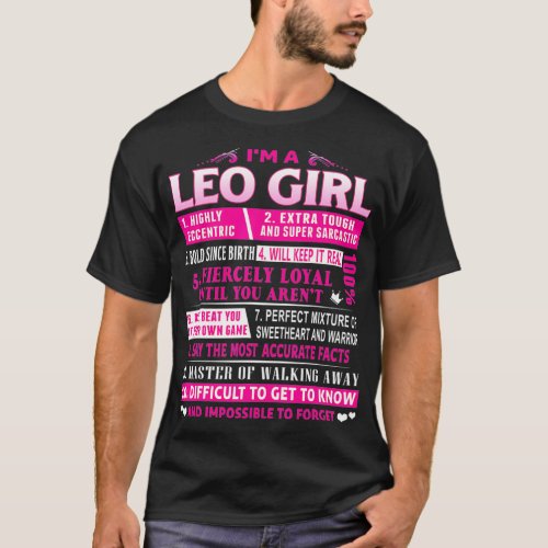 Im A Leo Girl  Leo Birthday  T_Shirt