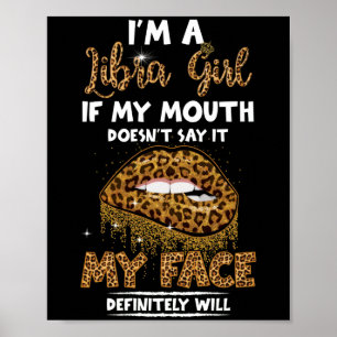 I'm A Libra Girl Leopard Printed Birthday Poster