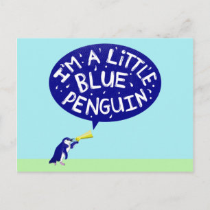 I'm a little blue penguin postcard