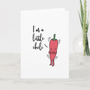 I'm a little chili letterpress thank you card