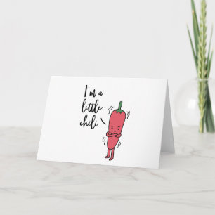 I'm a little chili letterpress thank you card