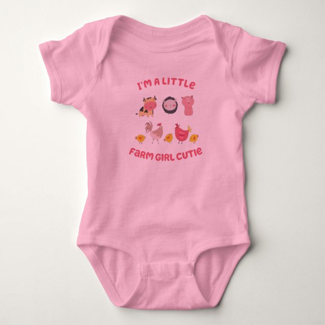 I'm A Little Farm Girl Cutie Infant One Piece Baby Bodysuit (Front)