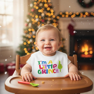 I'm a Little Grinch Colorful Graphic Baby Bib