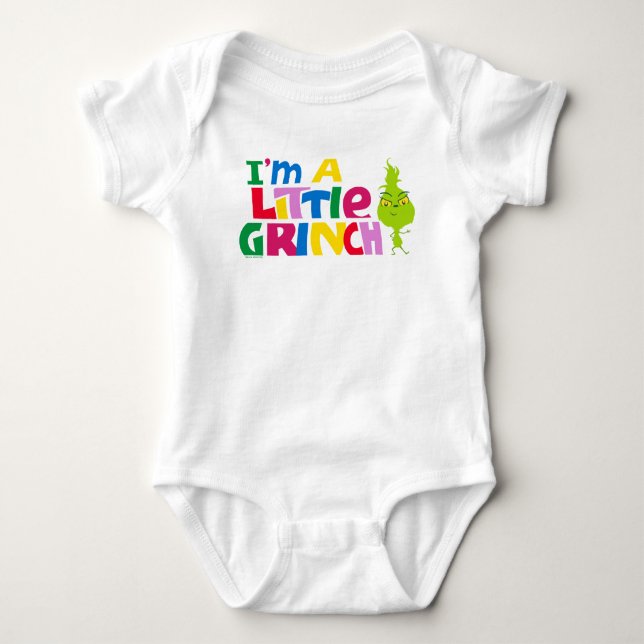 I'm a Little Grinch Colorful Graphic Baby Bodysuit (Front)