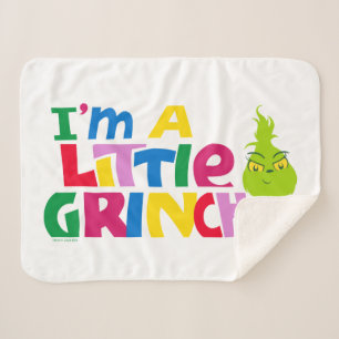 I'm a Little Grinch Colorful Graphic Sherpa Blanket