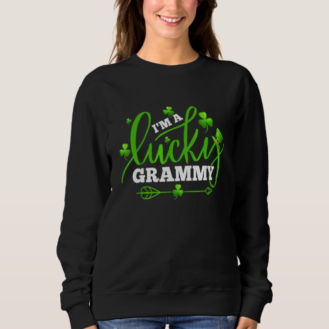 I'm A Lucky Grammy Shamrock St Patricks Day Party Sweatshirt (Front)