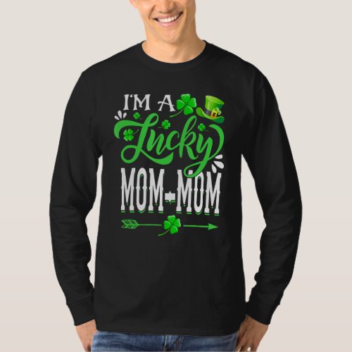 Im A Lucky Mom Mom Shamrock St Patricks Day Part T_Shirt